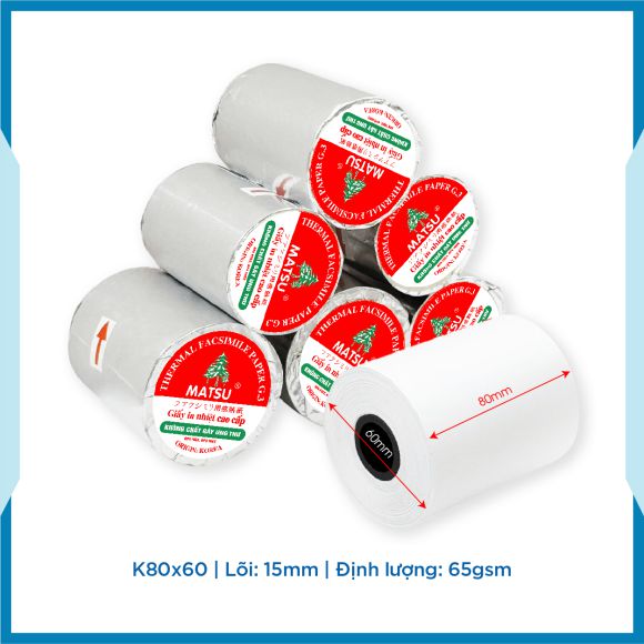 GIẤY IN NHIỆT K80x60 - GIẤY IN HÓA ĐƠN